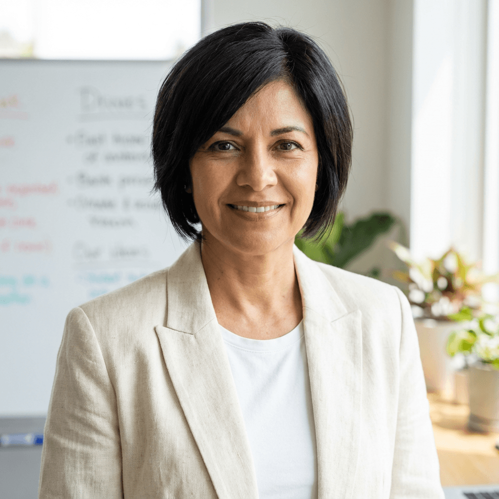 Female managing partner client in her early 40s